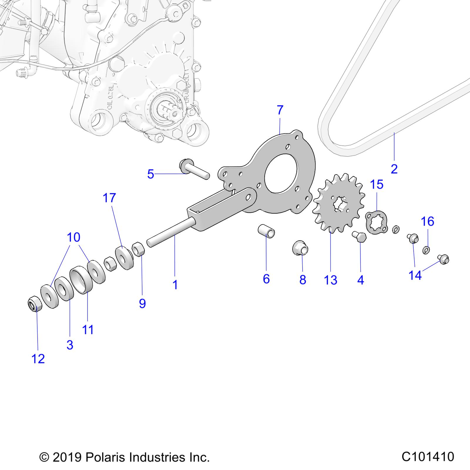 DRIVE TRAIN, CHAIN TENSIONER AND SPROCKET